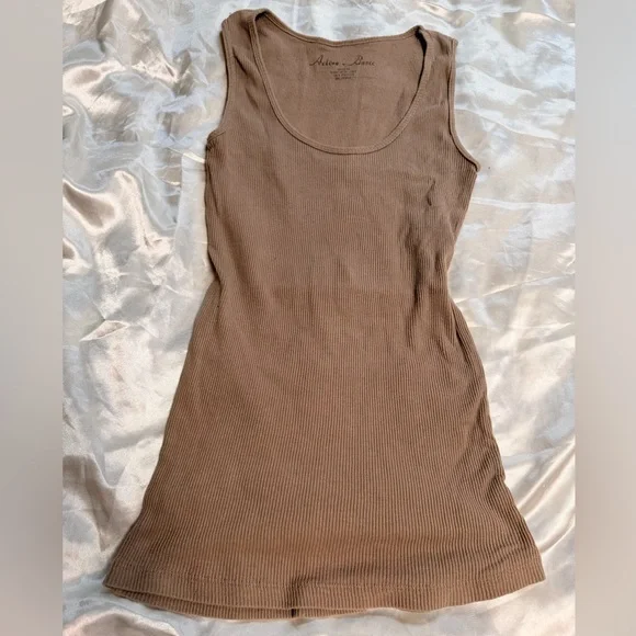 Tan Ribbed Tank Top - Picture 1 of 2